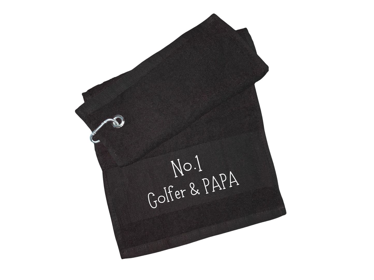 Personalised Golf Towel – “No.1 Golfer & Dad, Grandad, Pops & More