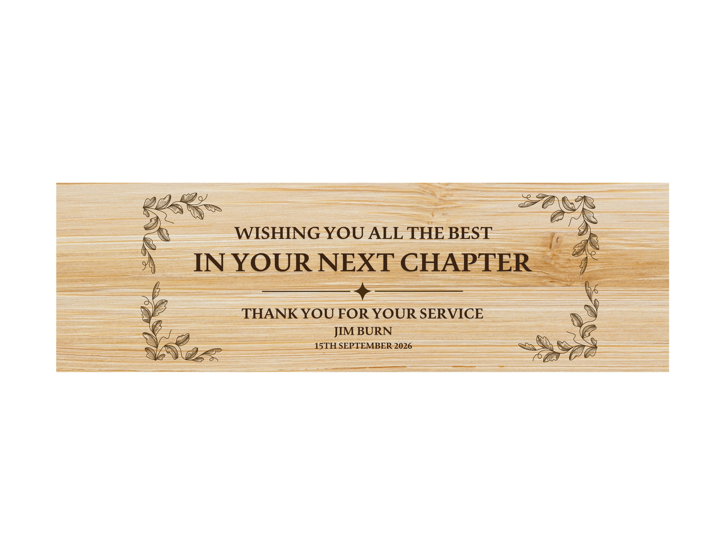 Personalised Engraved Bamboo Wine Box Gift Set | Retirement & Long Service Gift