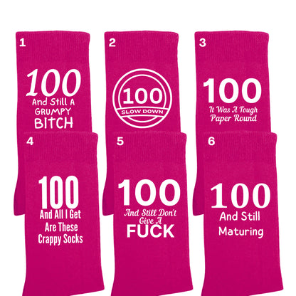 100th Special Birthday Milestone - Ladies Socks Size 4-7