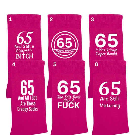 65th Special Birthday Milestone - Ladies Socks Size 4-7