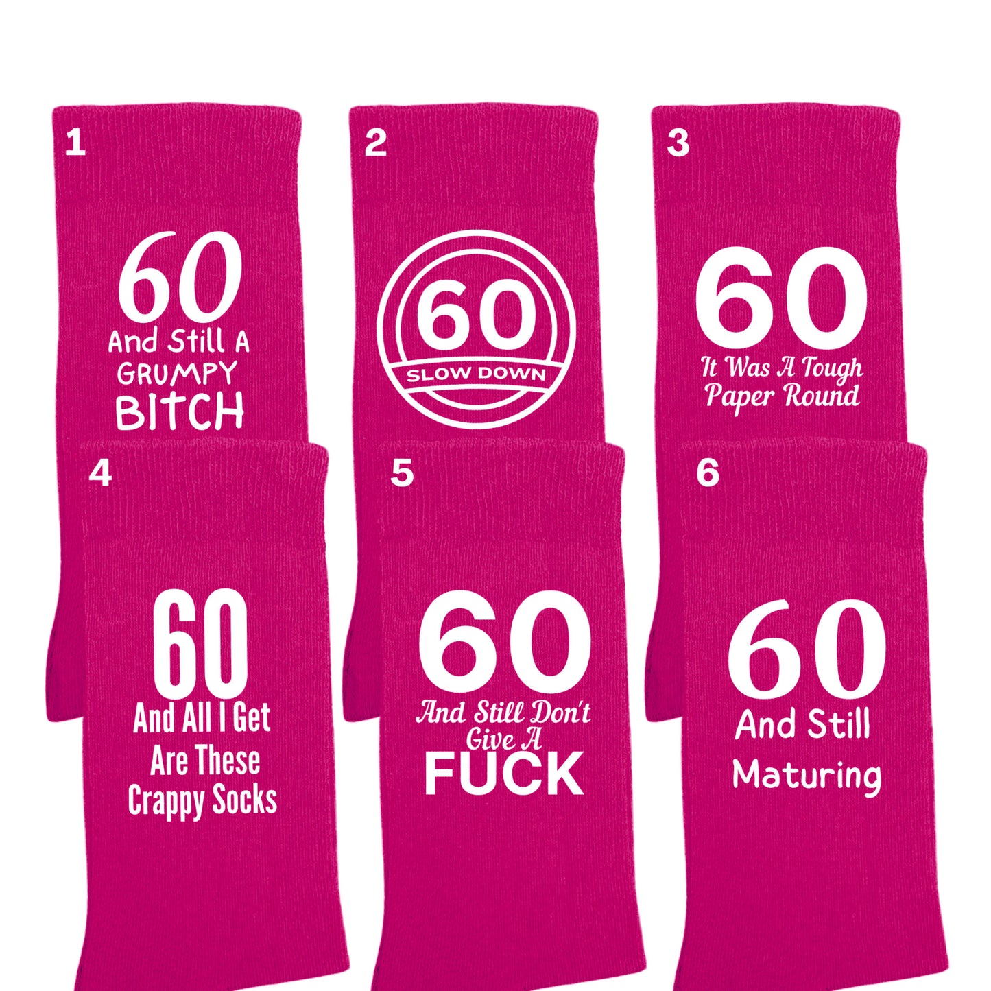 60th Special Birthday Milestone - Ladies Socks Size 4-7