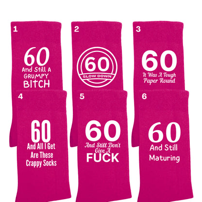 60th Special Birthday Milestone - Ladies Socks Size 4-7