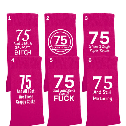 75th Special Birthday Milestone - Ladies Socks Size 4-7