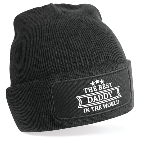 Personalised Best In The World Beanie Hat | Navy, Black & Grey