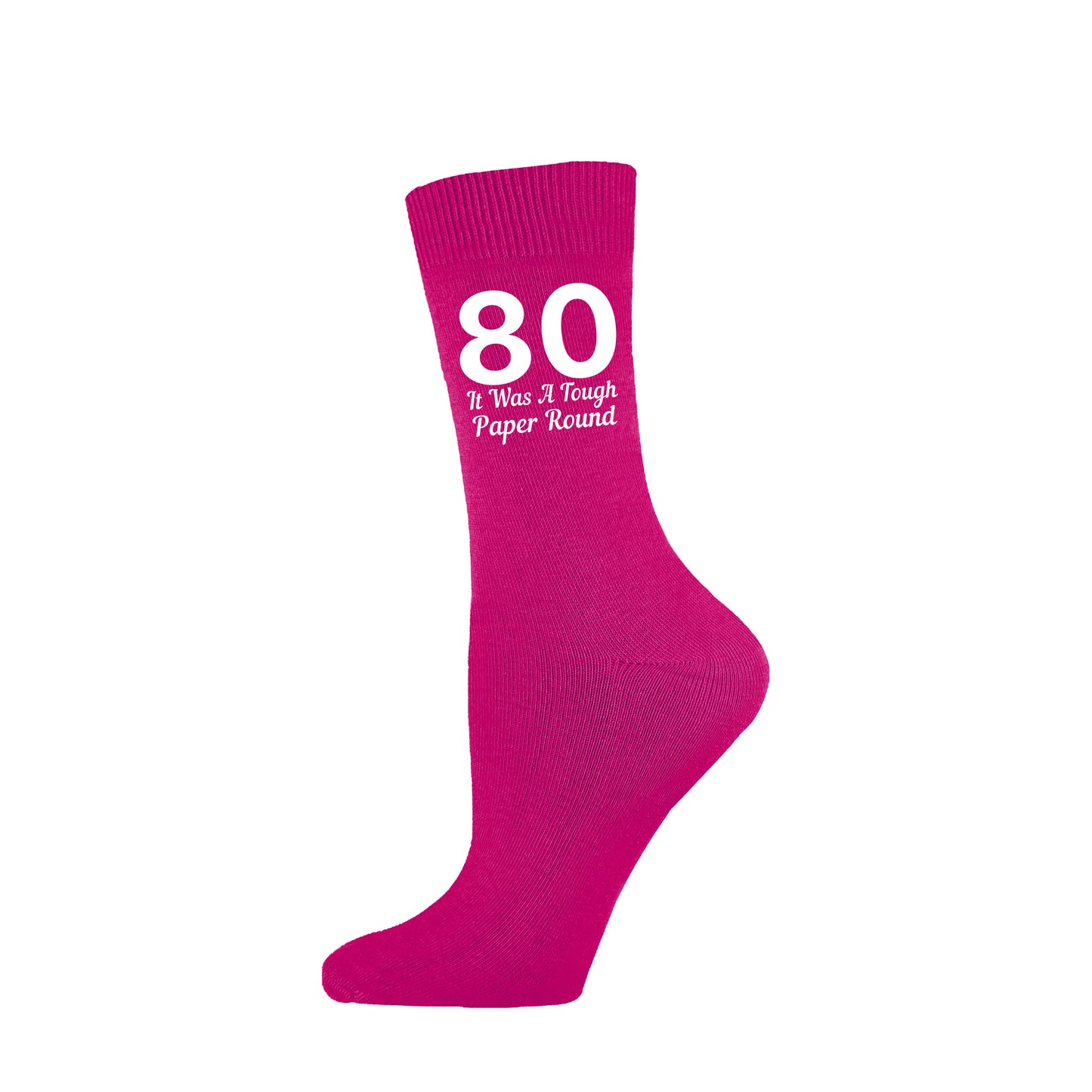 Women’s Personalised “It Was A Tough Paper Round” Birthday Socks – 30th to 100th