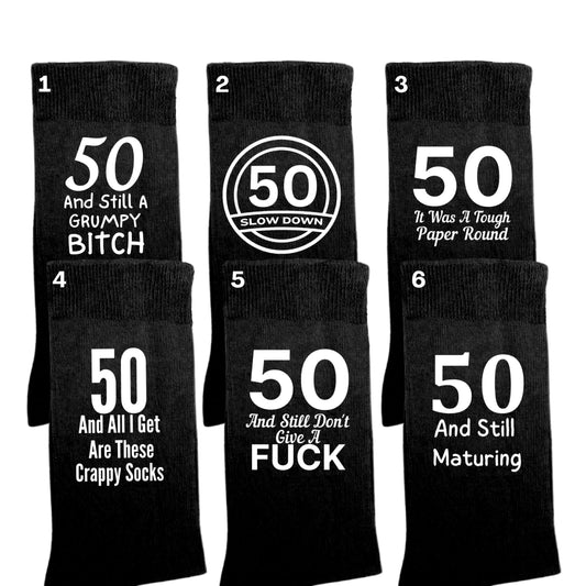 50th Special Birthday Milestone - Ladies Socks Size 4-7