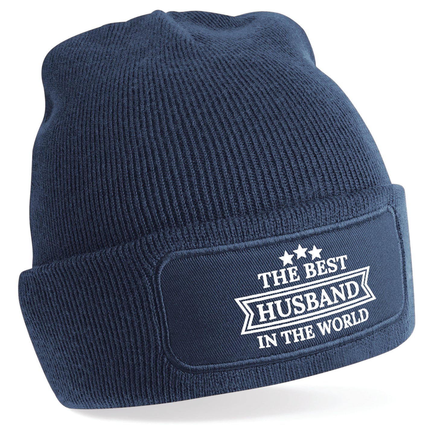 Personalised Best In The World Beanie Hat | Navy, Black & Grey