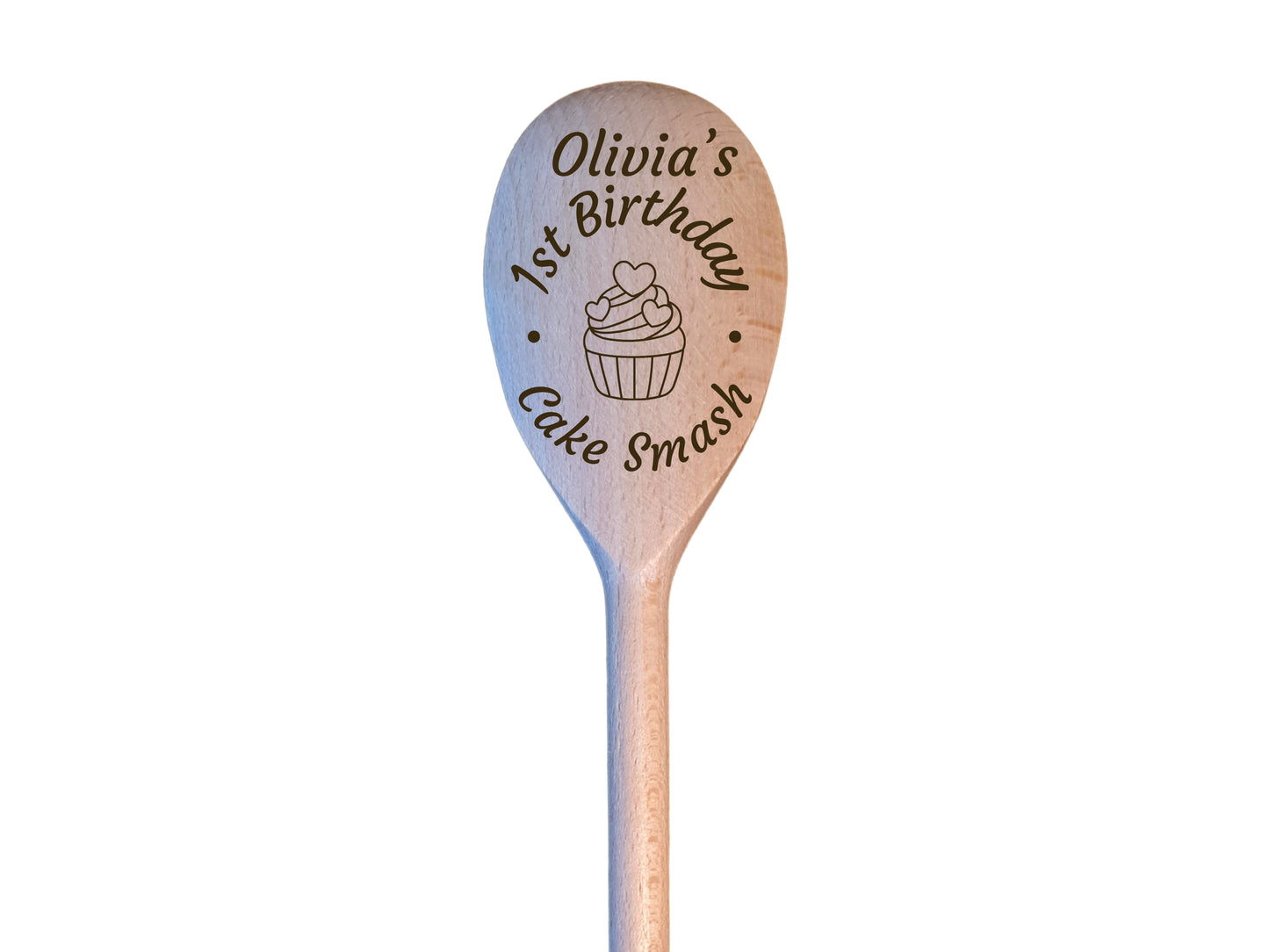 Personalised 1st Birthday Name/Date Cake Smash Wooden Spoon