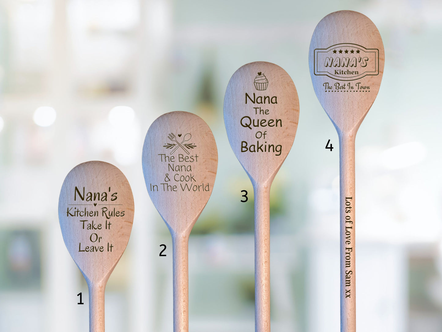 Nana Wooden Laser Engraved Spoon, Chef Baking Gift