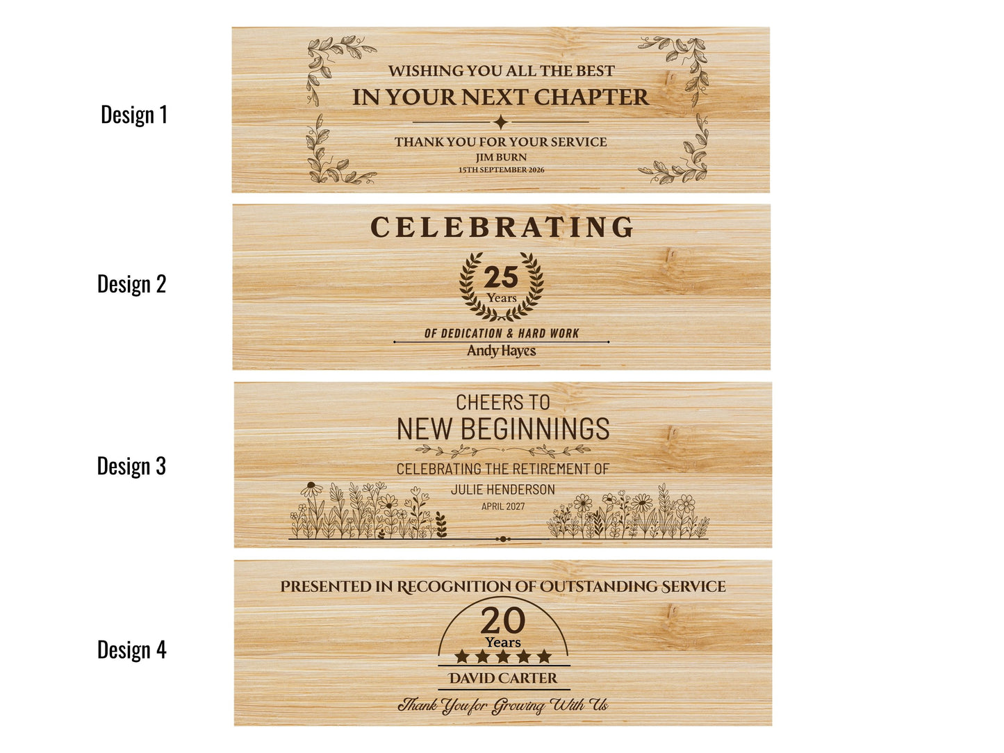 Personalised Engraved Bamboo Wine Box Gift Set | Retirement & Long Service Gift