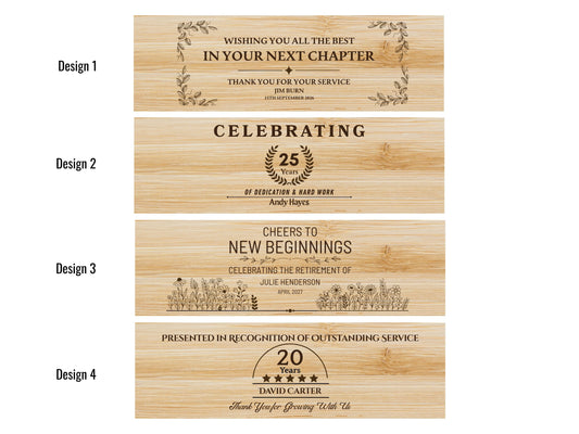 Personalised Engraved Bamboo Wine Box Gift Set | Retirement & Long Service Gift