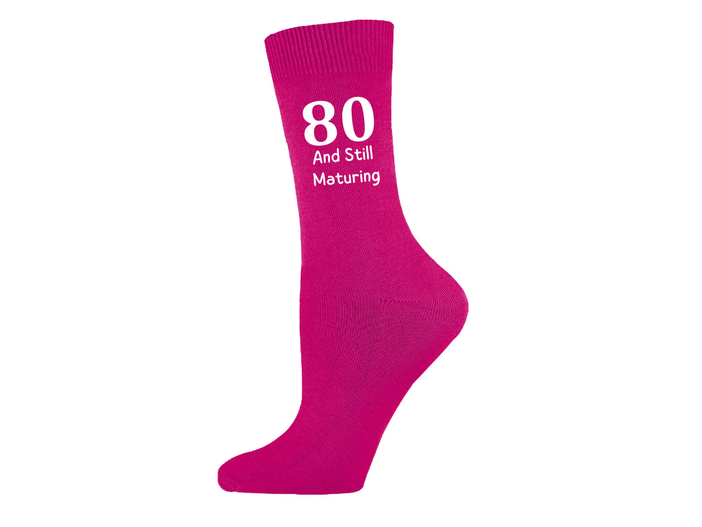 Women’s Personalised Birthday Socks – “Still Maturing” Design (30th–100th)
