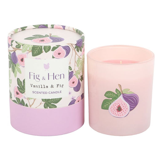 Fig & Vanilla Scented Candle | Soft Pink Glass Jar | Fruity Home Fragrance