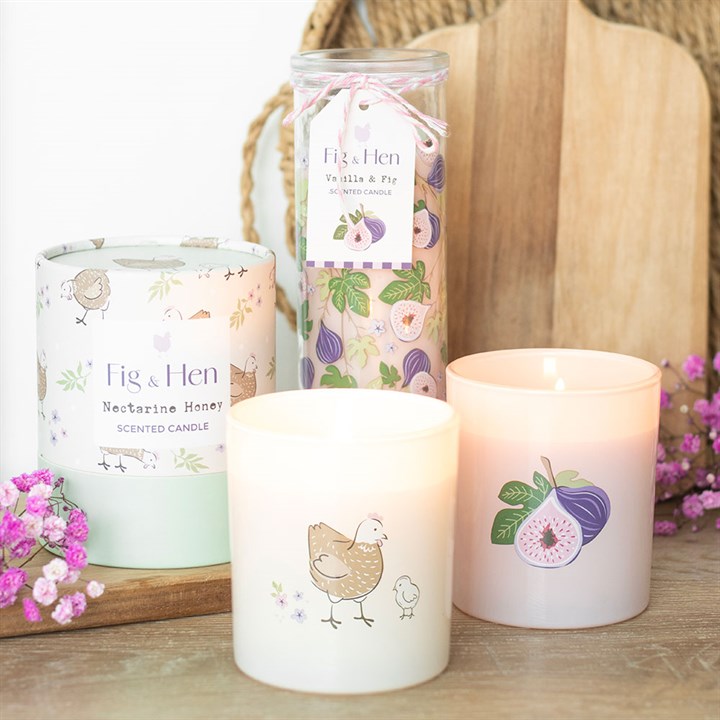 Fig & Vanilla Scented Candle | Soft Pink Glass Jar | Fruity Home Fragrance