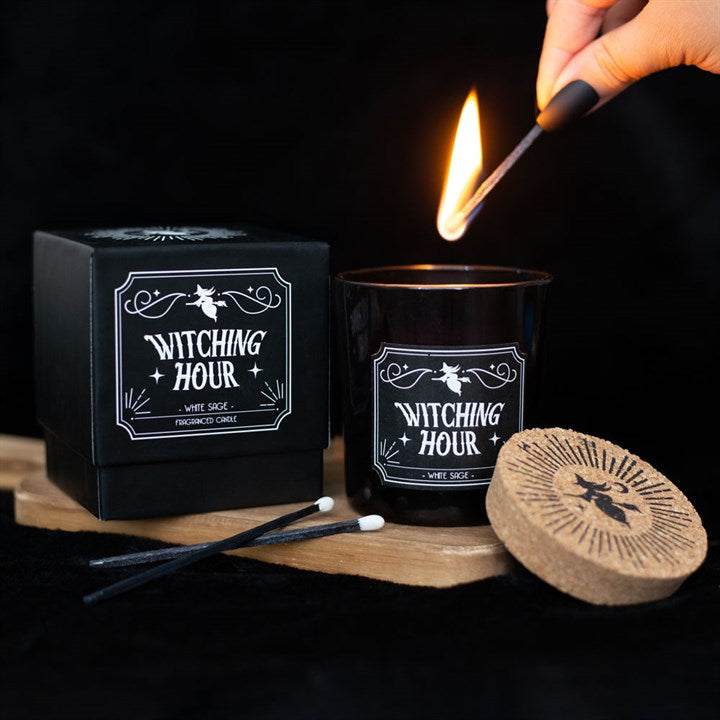 Witching Hour Candle | White Sage Scent | Gothic Home Décor Gift