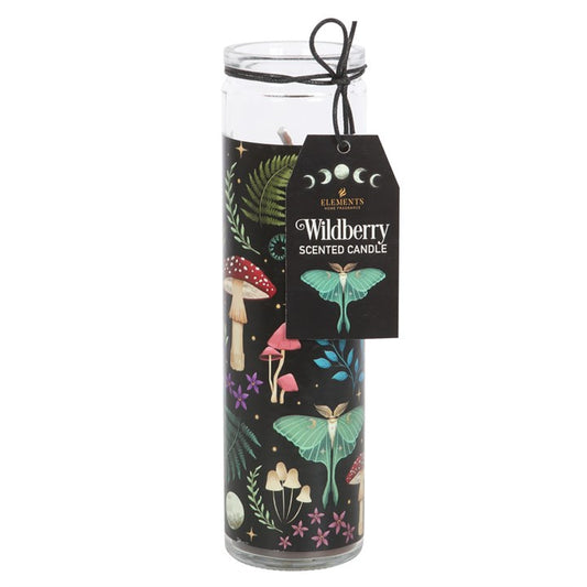 Wildberry Scented Tube Candle | Mystical Forest Design | 70 Hour Burn Time