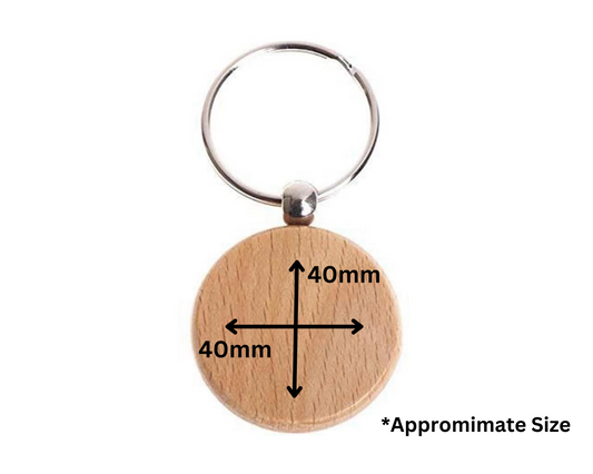 Papa Personalised Year Wooden Engraved Round Keyring