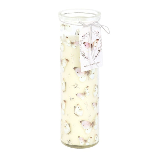 All-Over Butterfly Pattern Candle | Vanilla Scented | Memorial Home Décor