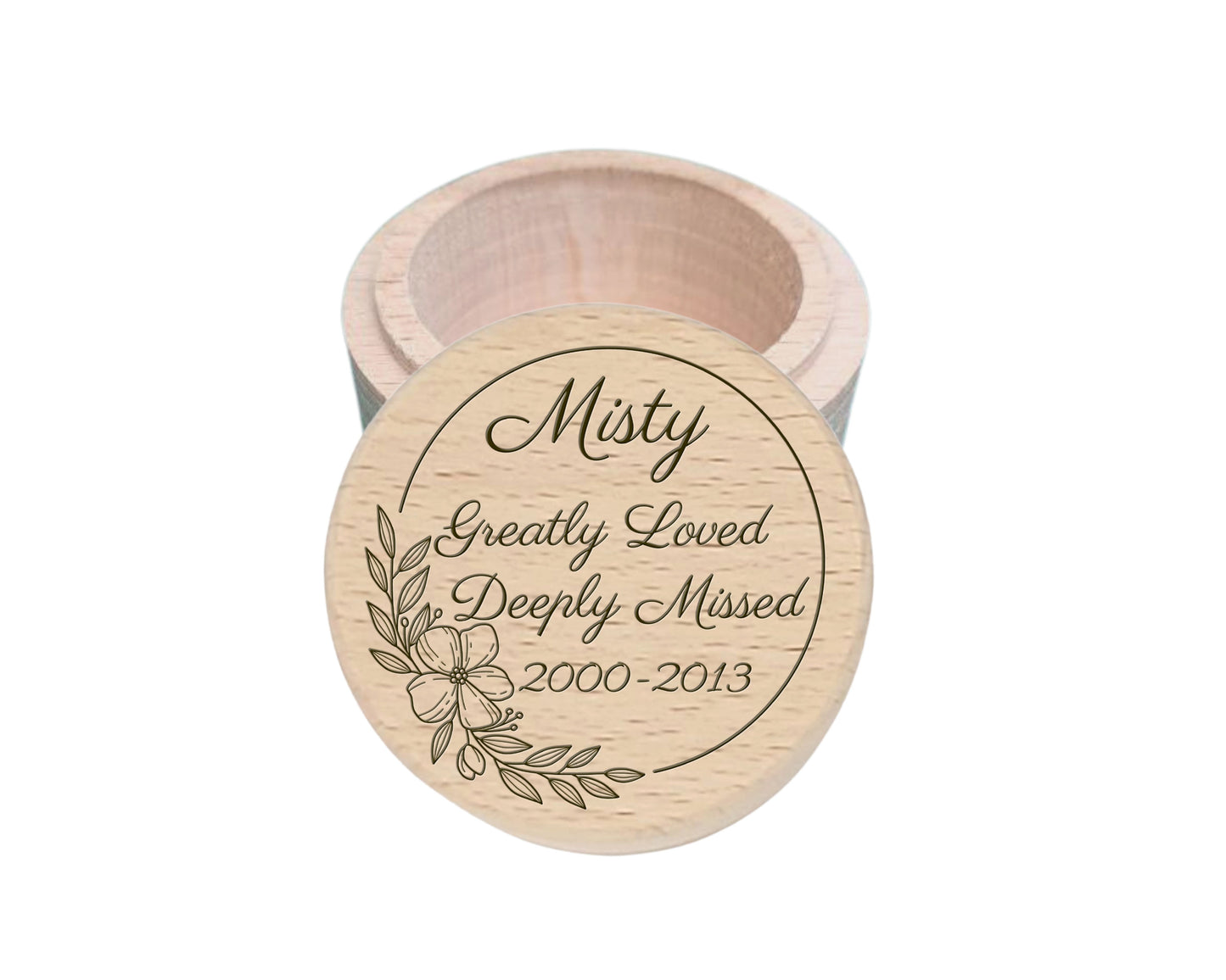 Personalised Wooden Pet Memorial Memory Fur Ashes Box