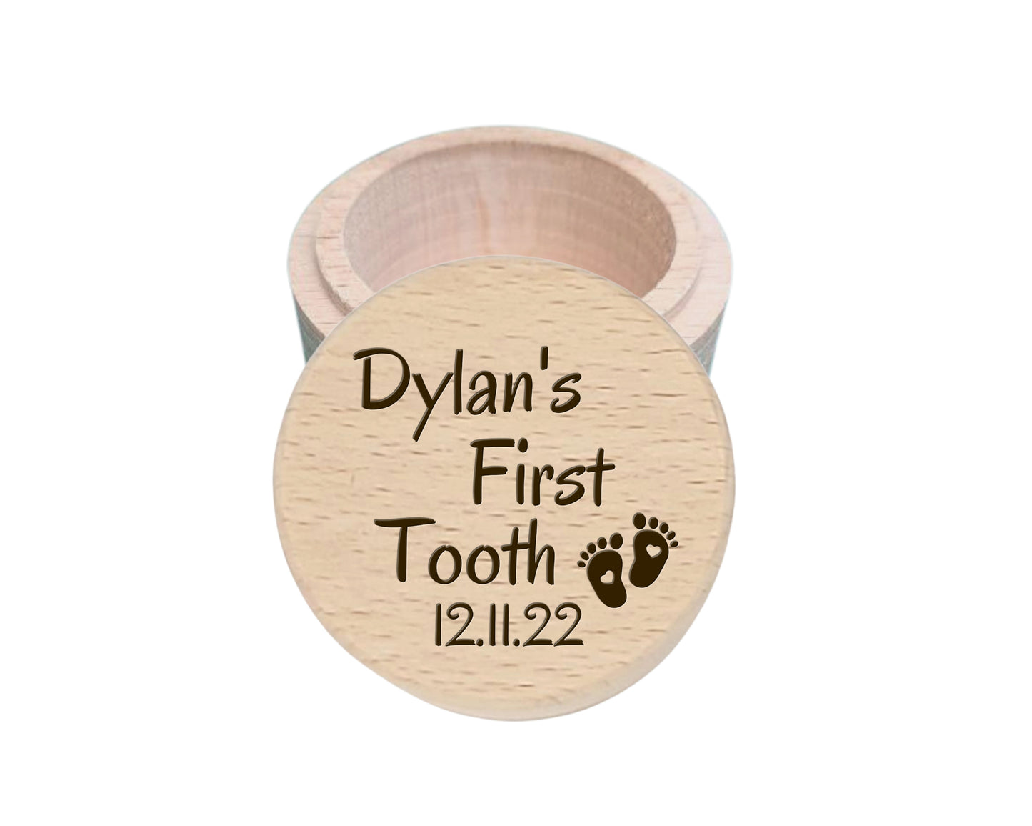 Personalised Wooden Baby First Tooth Box