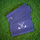 Personalised Initials Golf Towel – Crossed Clubs Design