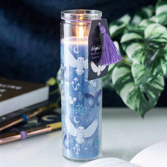 Lavender Scented Tube Candle | Mystical Forest Design | Relaxing Home Fragrance