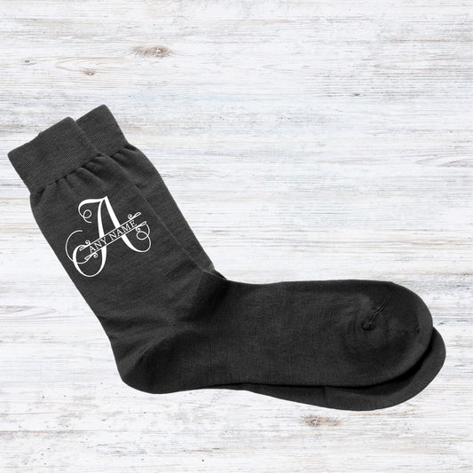 Personalised Name Monogram - Men's Socks Size 6-12