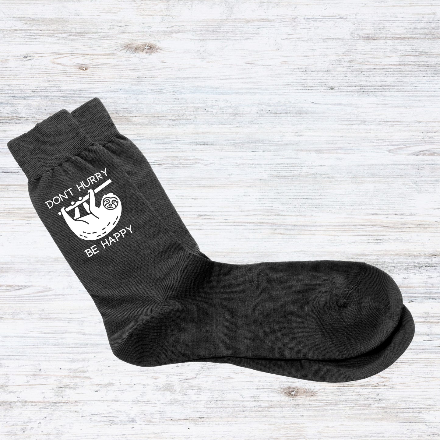 Sloth Don't Hurry Be Happy - Men's Socks Size 6-12