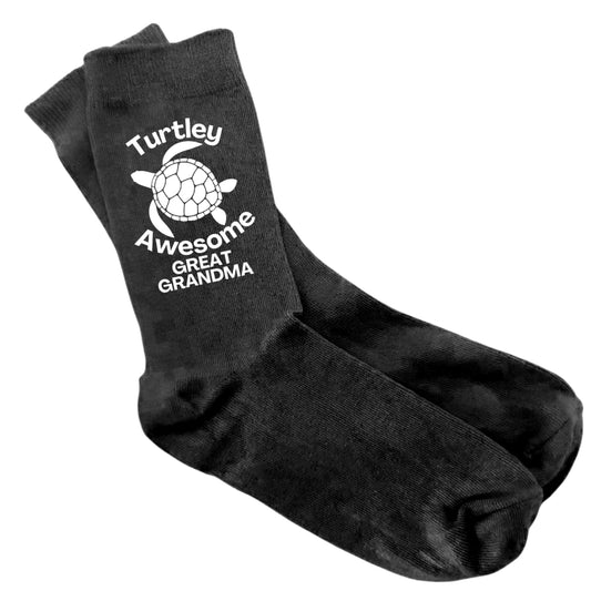 Turtley Awesome Great Grandma - Ladies Socks Size 4-8