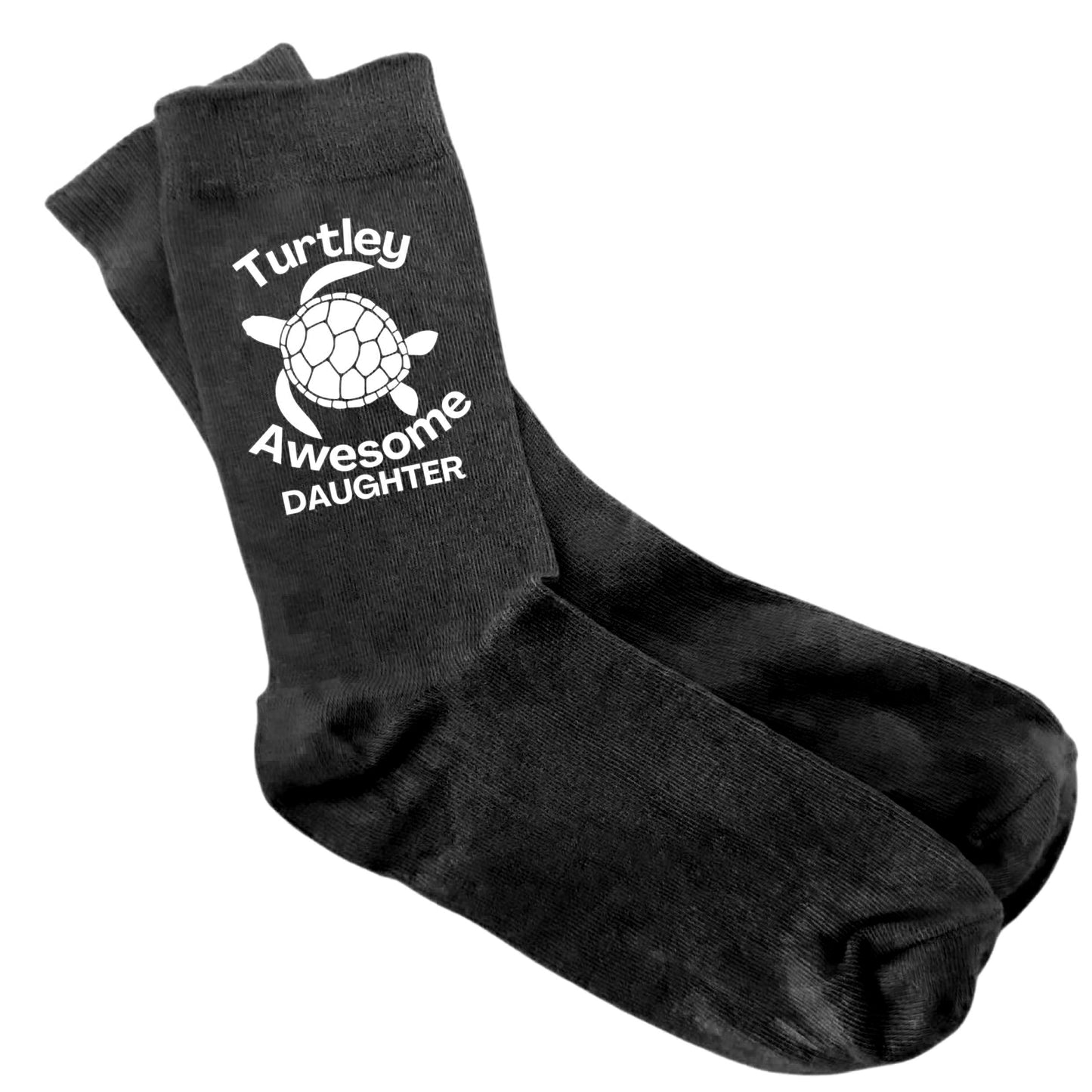 Turtley Awesome Daughter - Ladies Socks Size 4-8