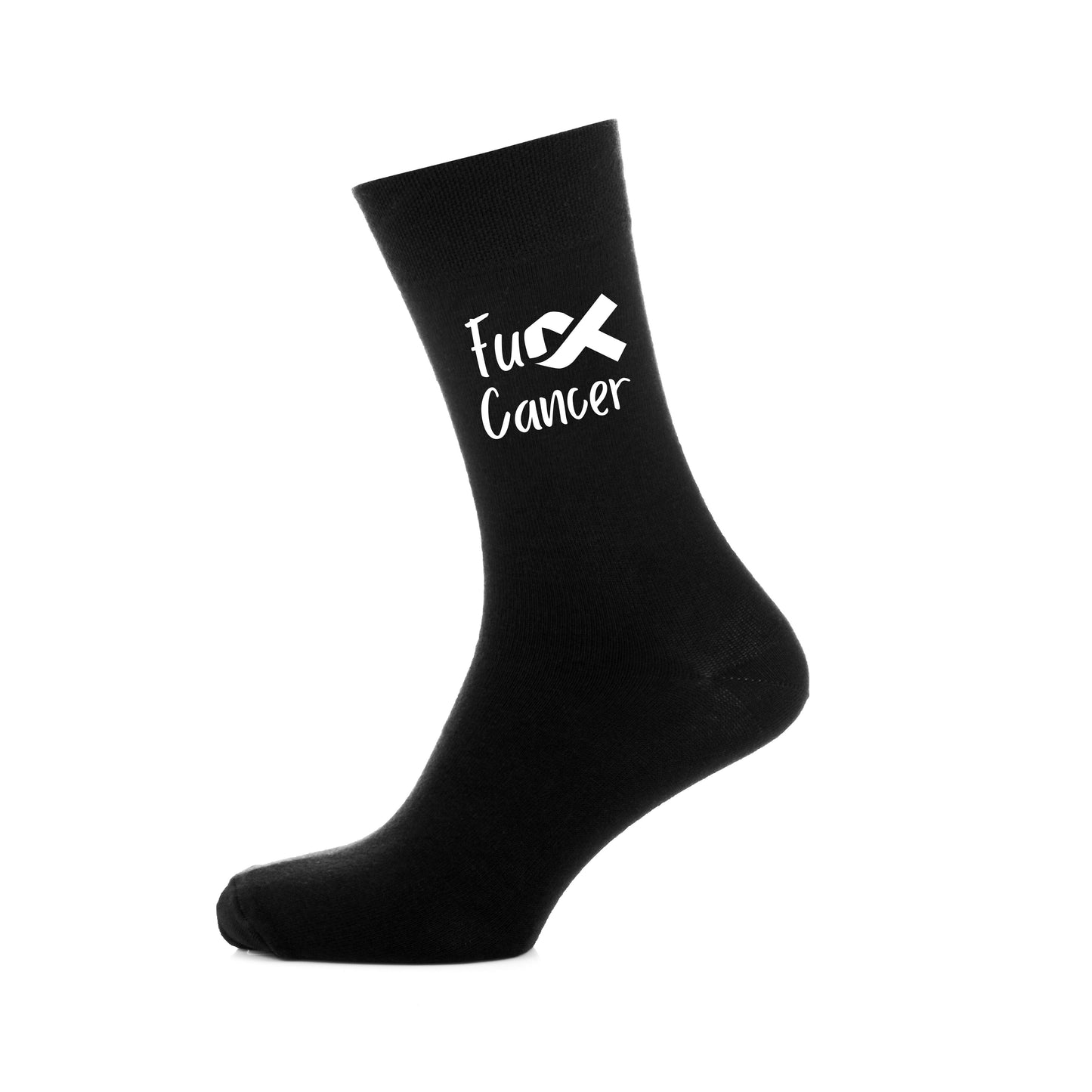 Fuck Cancer Men's Black Socks Size 6-12