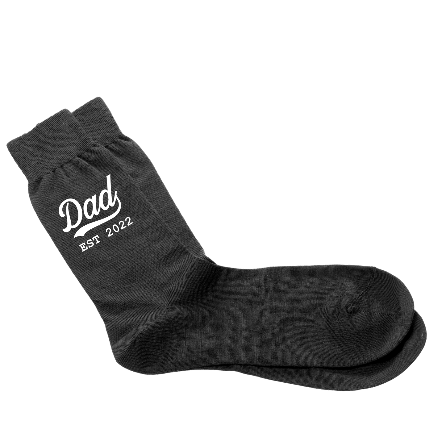 Dad Swoosh Est Year Socks - Men's Black Socks Size 6-12