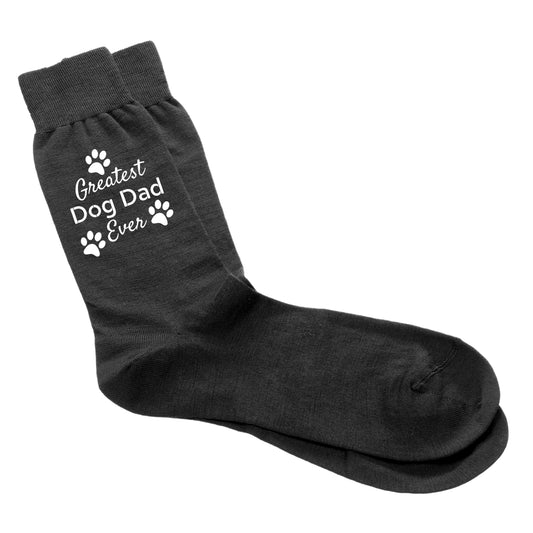 Greatest Dog Dad Ever Mens Black Socks, For Men Birthday Christmas and Fathers Day Animal Lover Gift