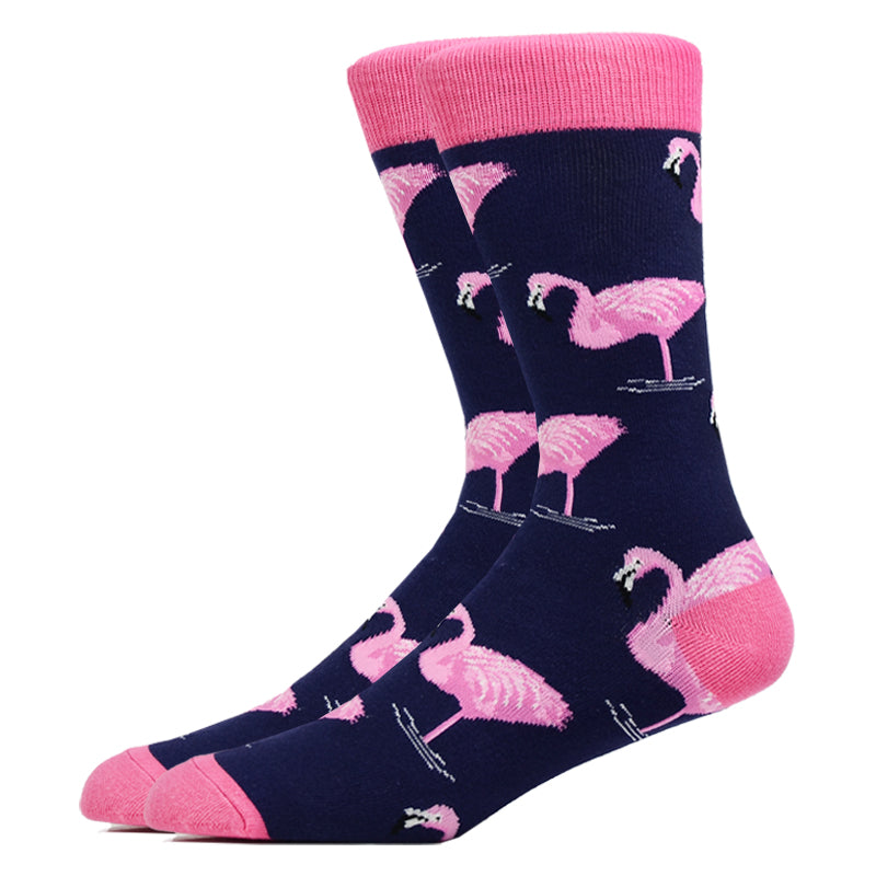 Flamingo Pattern Fun Socks - Men/Women Unisex Socks UK Size 5-11