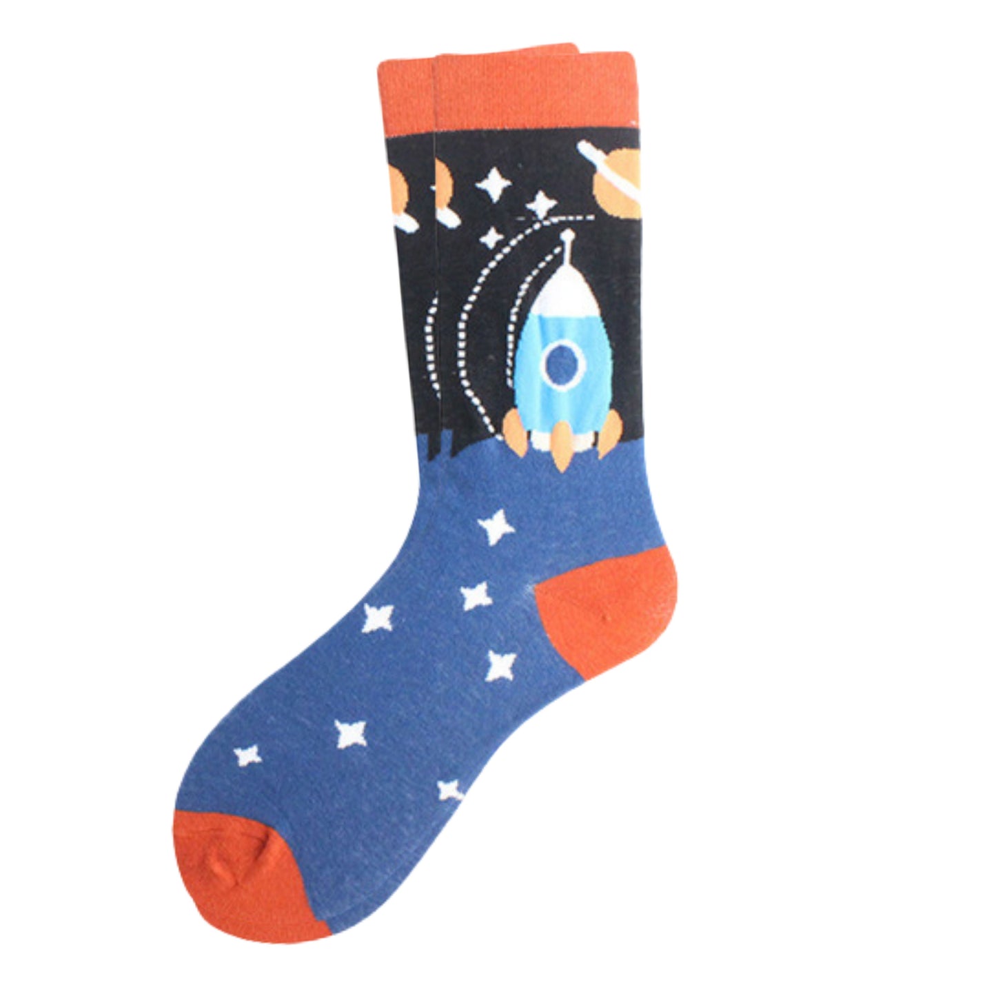 Space Rocket Fun Socks - Men/Women Unisex Socks UK Size 5-11